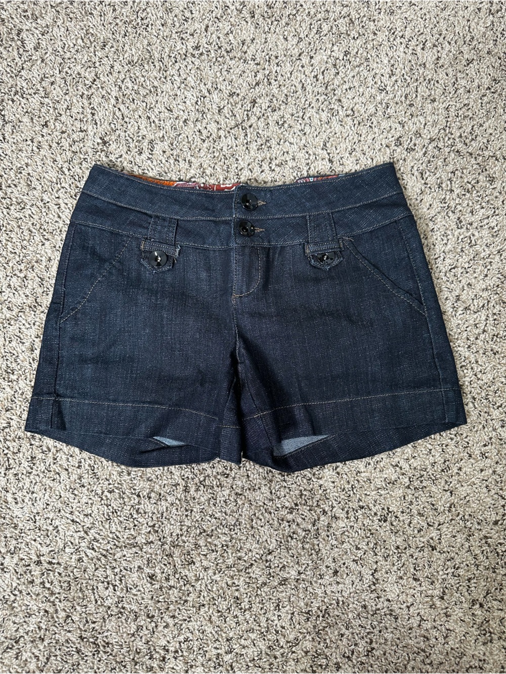 one 5 one Women's Dark Blue Denim Bootcut Shorts